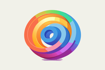 Spiral Coil Gradient Rainbow Color Effect