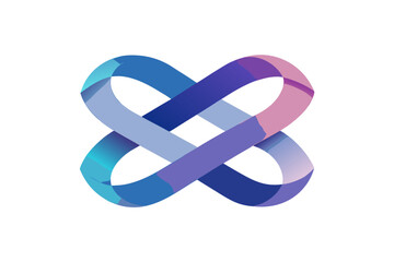 Fototapeta premium Double Twist Shape Using One Ribbon Form