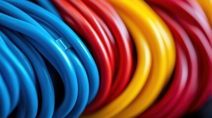 Close-up of colorful electrical wires