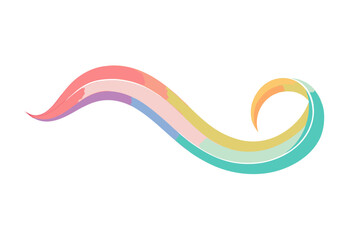 Ribbon Wave Flowing with Pastel Rainbow Gradient