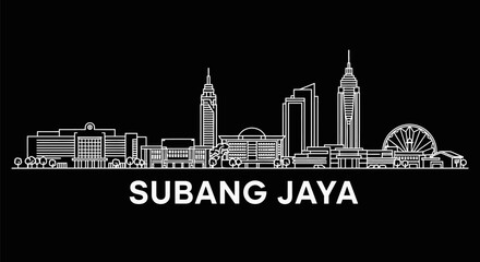 Obraz premium Subang Jaya Skyline Elegant Minimalist Cityscape.