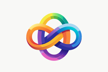 abstract knot rainbow gradient ribbon creative design