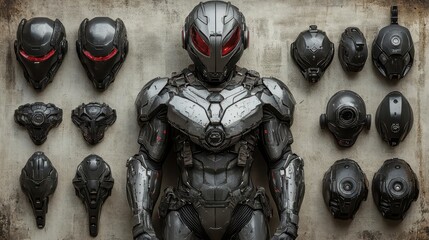 Futuristic Combat Armor & Helmet Set