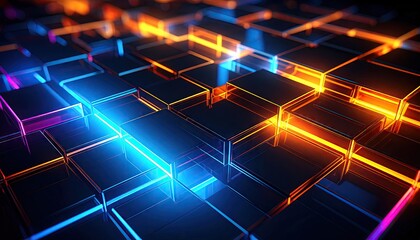 Abstract glowing cubes (1)