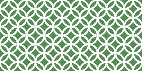 Seamless green geometric lattice pattern vector