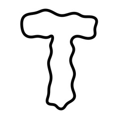 3d render of a man symbol. 3d render of a human figure. English letters. English consonants. Alphabet. Black alphabet. Alphabet T. Black alphabet on white background. T. Vowels.