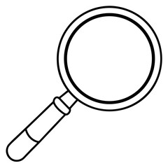 Magnifying glass line art vector illustration 