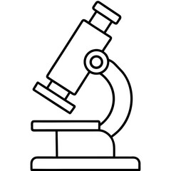 Microscope line art vector illustration 