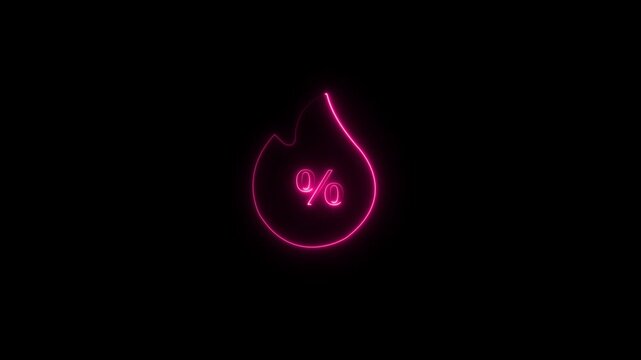 Abstract neon Hot sale price offer deal icon animation.Shopping and Mega sale, special offer, Big sale, Order now, Flash sale, Best choice and Hot sale