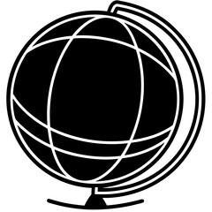 Obraz premium Globe line art vector illustration 