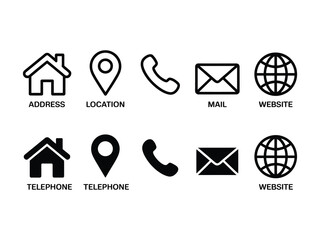  Card Icon Set Featuring Contact Information Symbols
