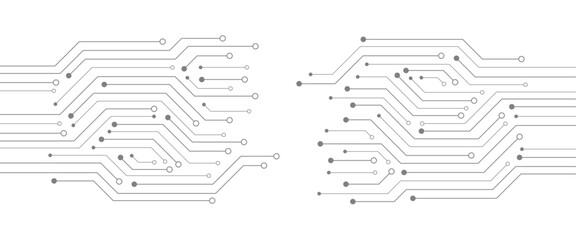 Abstract Technology Background, grey circuit board pattern, microchip, power line, blank space