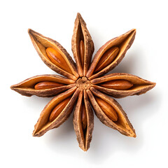 A dried star-shaped spice pod with a licorice-like flavor, commonly