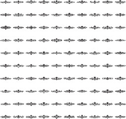 Obraz premium Black horizontal decorative ornament vector set with transparent background for refined vintage and elegant layouts