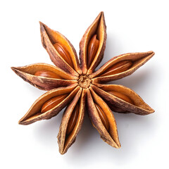 A dried star-shaped spice pod with a licorice-like flavor, commonly