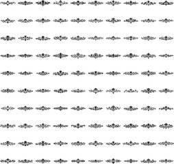 Fototapeta premium Black horizontal vector ornament collection with transparent background for classic decorative and design use