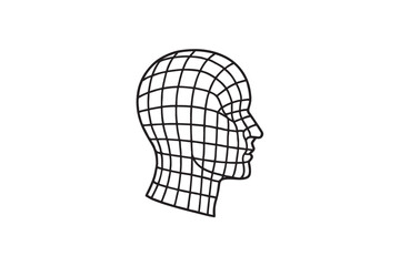 Wireframe silhouette on white background.01