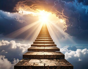 A stairway to heaven, radiant light