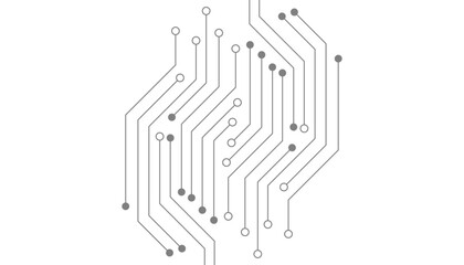 Obraz premium Abstract Technology Background, grey circuit board pattern, microchip, power line, blank space stock illustration
