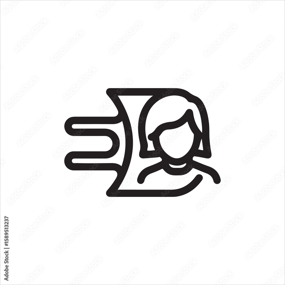 Poster abstract representation of a person moving forward with speed lines