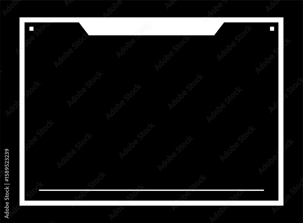 Poster square frame for video media player interface. online stream futuristic technology style.