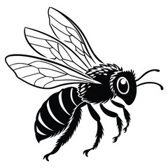 Obraz premium Illustration of a stylized bee in black and white design
