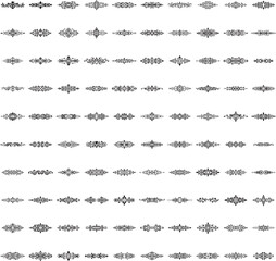 Stylish black horizontal vector ornaments with transparent backgroundStylish black horizontal vector ornaments with transparent background