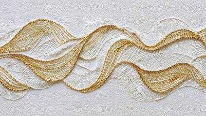 White and Gold Abstract Art on Textured Paper – Delicate Tree and River Pattern with Ethereal Lines for Elegant Backgrounds or Prints