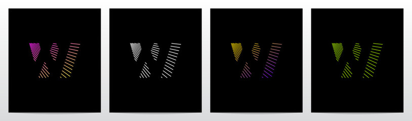 Laser Stroke Lines Diagonal Negative Space Logo Design W