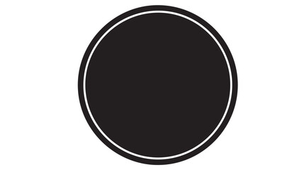 Black circle with white outline on a white background, design element