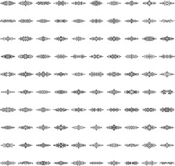 Black horizontal ornamental dividers in vector with transparencyBlack horizontal ornamental dividers in vector with transparency