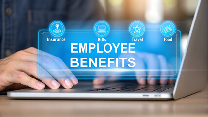 Fototapeta premium Employee benefits insurance gifts travel food image