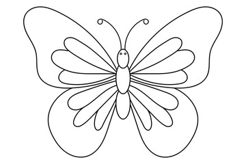 Butterfly continuous one line art and elegant continuous one line drawing in minimalist style design