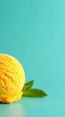 Close-up of a scoop of yellow ice cream (1)