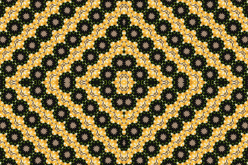 Yellow and green abstract diamond pattern