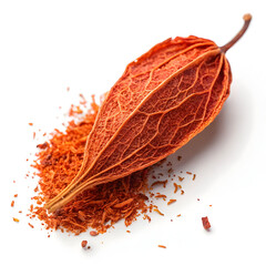 A single dried mace blade, vibrant and aromatic, offering warm, sweet-spicy flavor,