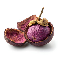 A single dried mangosteen peel piece, known for its antioxidant-rich properties