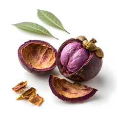 A single dried mangosteen peel piece, known for its antioxidant-rich properties