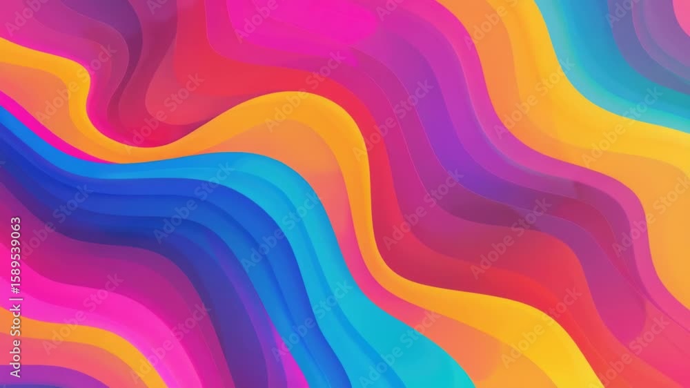 Poster a colorful pattern of wavy lines on a bright background, perfect for adding some visual interest to 