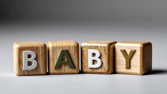 Wooden blocks spelling baby