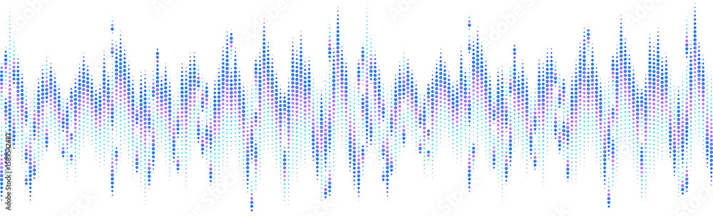 Aufkleber abstract gradient pattern of vertical dotted lines in blue and purple colors, creating fluctuating w