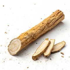 A single dried sweet flag rhizome piece, aromatic and earthy, used traditionally