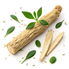 A single dried sweet flag rhizome piece, aromatic and earthy, used traditionally