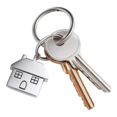 Happy new homeowner house key. Securing loan for property builds equity through amortization plan for dream home