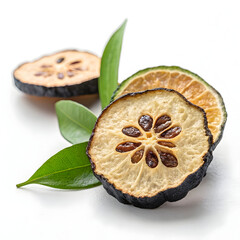 A single dried slice of Garcinia Cambogia, known for its sour flavor and weight