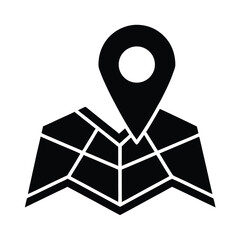 Map With Pin Icon Vector Illustration