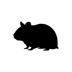 Hamster silhouette vector flat illustration design.
