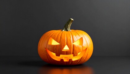 Illuminated jack-o'-lantern on dark background
