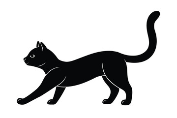 Obraz premium cat stretching vector icon