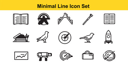 Fototapeta premium Nature & Objects Minimal Line Icons